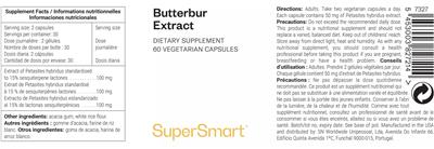 Butterbur Extract label