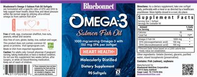 Omega-3 Salmon Fish Oil Heart Health 1000 mg label