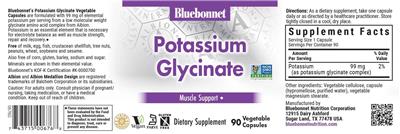 Potassium Glycinate label