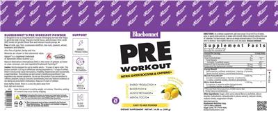 Pre Workout Lemon Flavor label