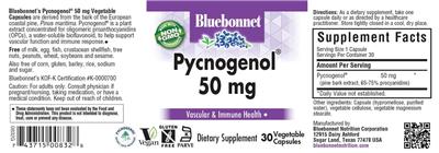 Pycnogenol 50 mg label