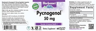 Pycnogenol 50 mg label