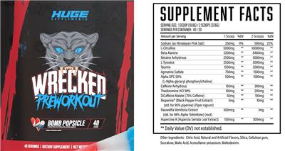 Wrecked PreWorkout Bomb Popsicle label