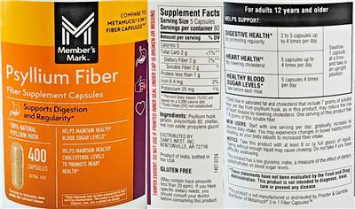 Psyllium Fiber label
