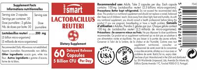 Lactobacillus reuteri 5 Billion CFU label