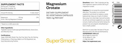 Magnesium Orotate 1500 mg label