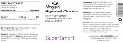Magtein Magnesium L-Threonate 2000 mg label