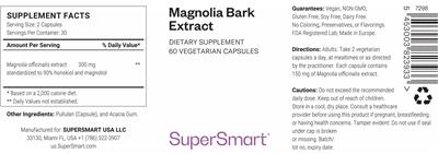 Magnolia Bark Extract label