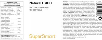 Natural E 400 label
