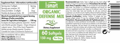 Organic Defense Mix label