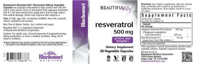 Resveratol 500 mg label