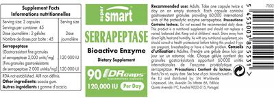 Serrapeptase 120,000 IU label
