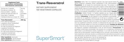 Trans-Resveratrol label
