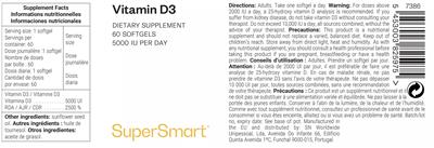 Vitamin D3 5000 IU label