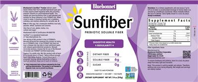 Sunfiber Prebiotic Soluble Fiber label