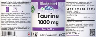 Taurine 1000 mg label