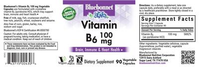 Vitamin B6 100 mg label