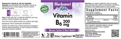 Vitamin B6 200 mg label