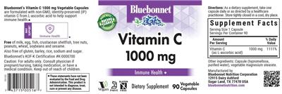 Vitamin C 1000 mg label