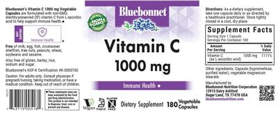 Vitamin C 1000 mg label
