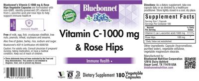 Vitamin C-1000 mg & Rose Hips label