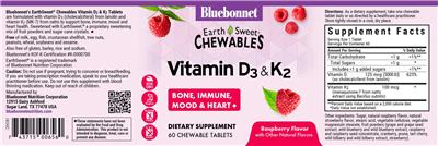 Vitamin D3 & K2 Raspberry Flavor label