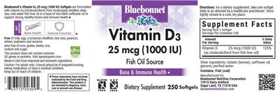 Vitamin D3 25 mcg (1000 IU) label