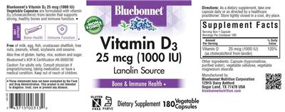 Vitamin D3 25 mcg (1000 IU) label