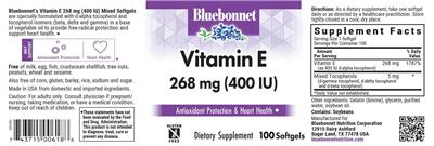 Vitamin E 268 mg (400 IU) label