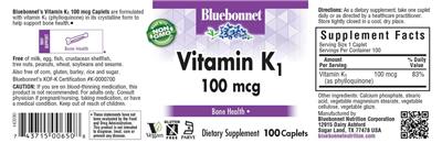 Vitamin K1 100 mcg label