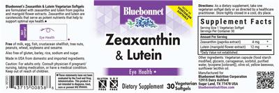 Zeaxanthin & Lutein label