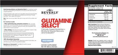 Glutamine Select Wild Berry label