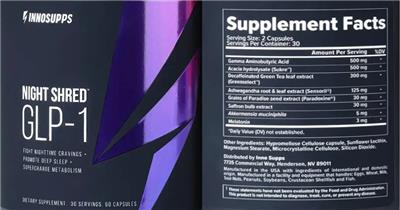 Night Shred GLP-1 label