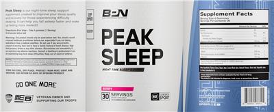 Peak Sleep Berry label