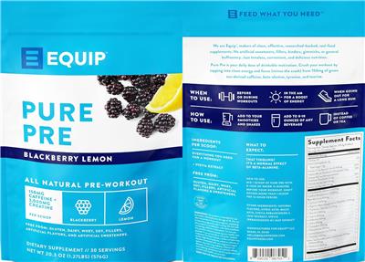 Pure Pre Blackberry Lemon label