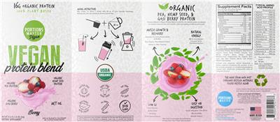 Vegan Protein Blend Berry label
