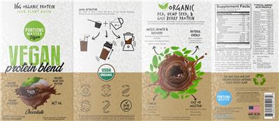 Vegan Protein Blend Chocolate label