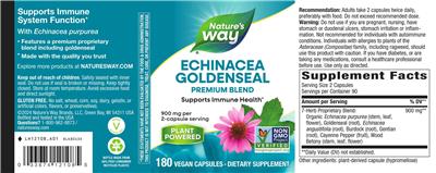 Echinacea Goldenseal label