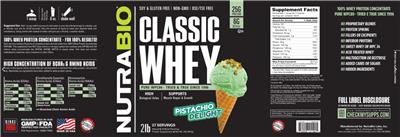 Classic Whey Pistachio Delight label