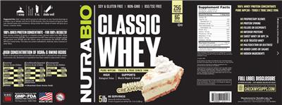Classic Whey Banana Cream Pie label