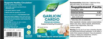 Garlicin Cardio 350 mg label