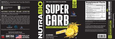 Super Carb Pineapple label