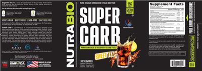 Super Carb Sweet Tea label