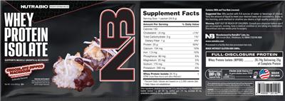 Whey Protein Isolate Chocolate Dipped Macaroon label