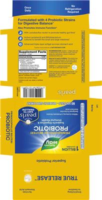 Primadophilus Reuteri Probiotic Pearls label