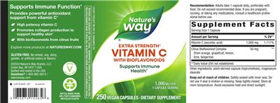 Vitamin C with Bioflavonoids 1,000 mg label