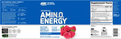 Essential AMIN.O. Energy Blue Raspberry label
