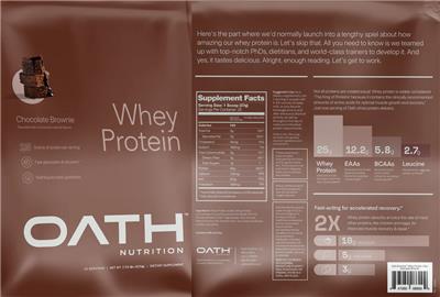 Whey Protein Chocolate Brownie label