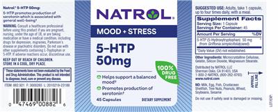 5-HTP 50 mg label