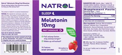 Melatonin 10 mg Fast Dissolve Strawberry label
